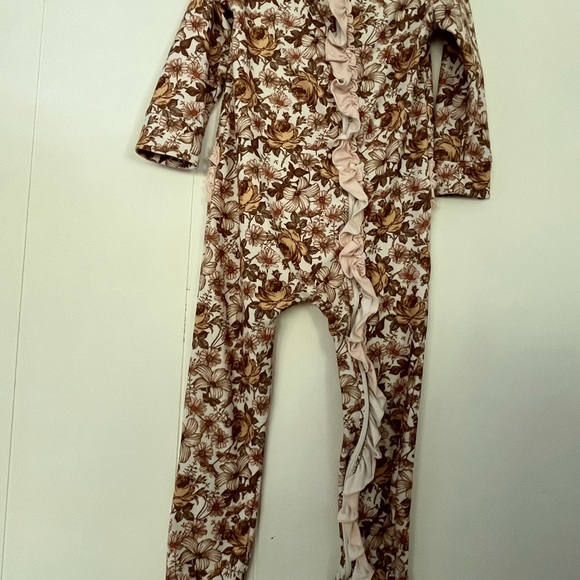 Sweet Honey Girls 5Y Floral Zipper Pajamas Lounge‎ Romper Ruffle - Picture 9 of 14